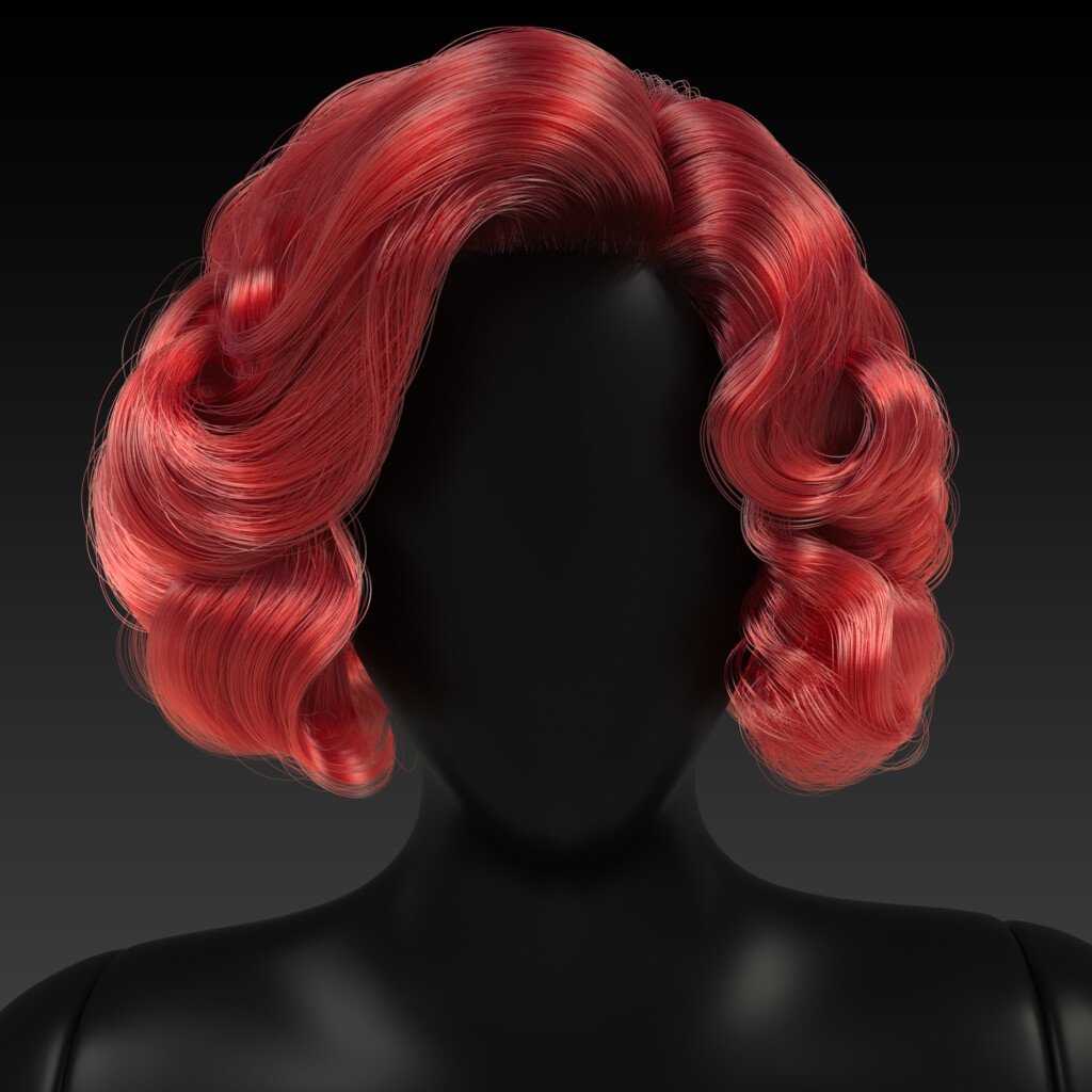 Hollywood Bombshell curls, front view