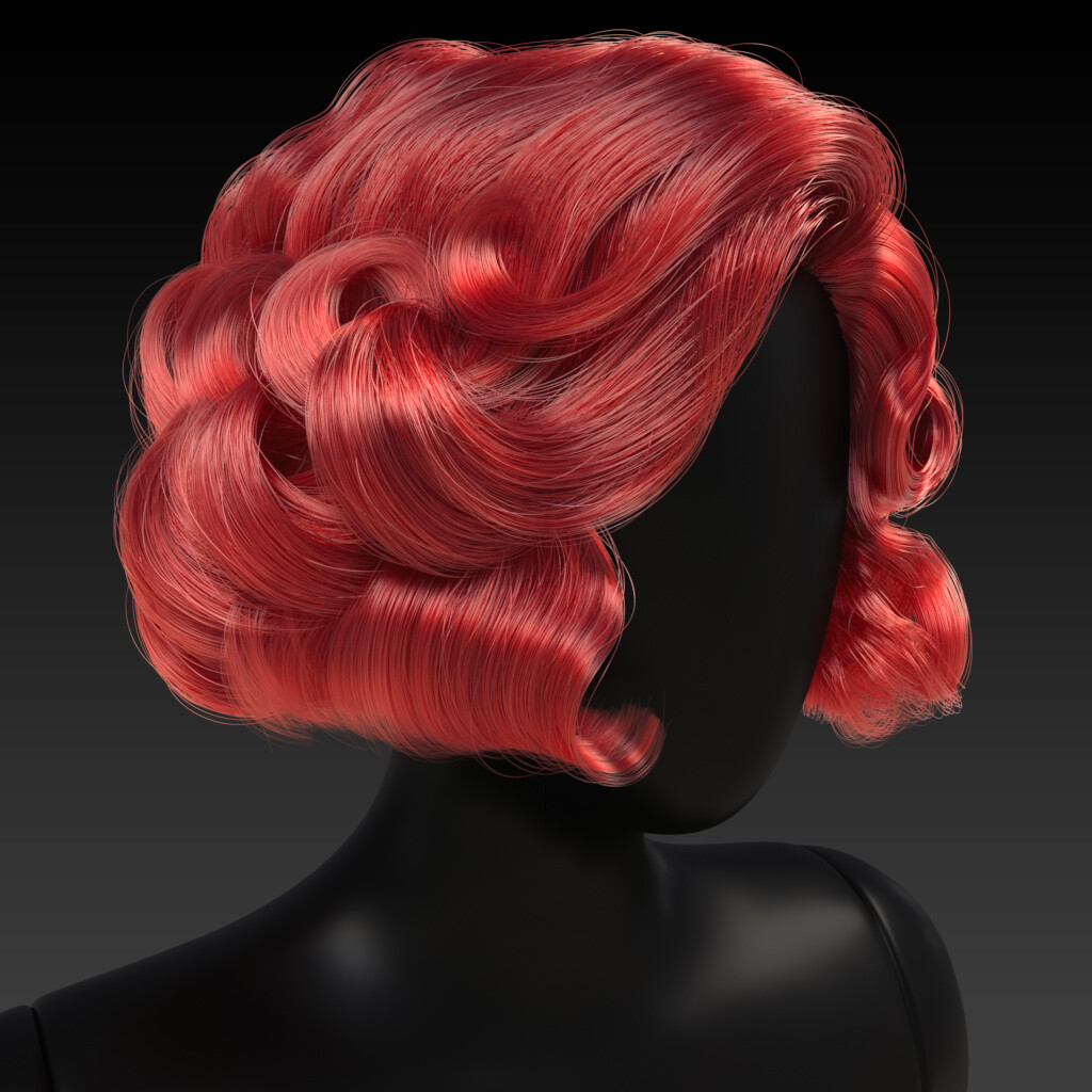 Hollywood Bombshell curls, back and side view