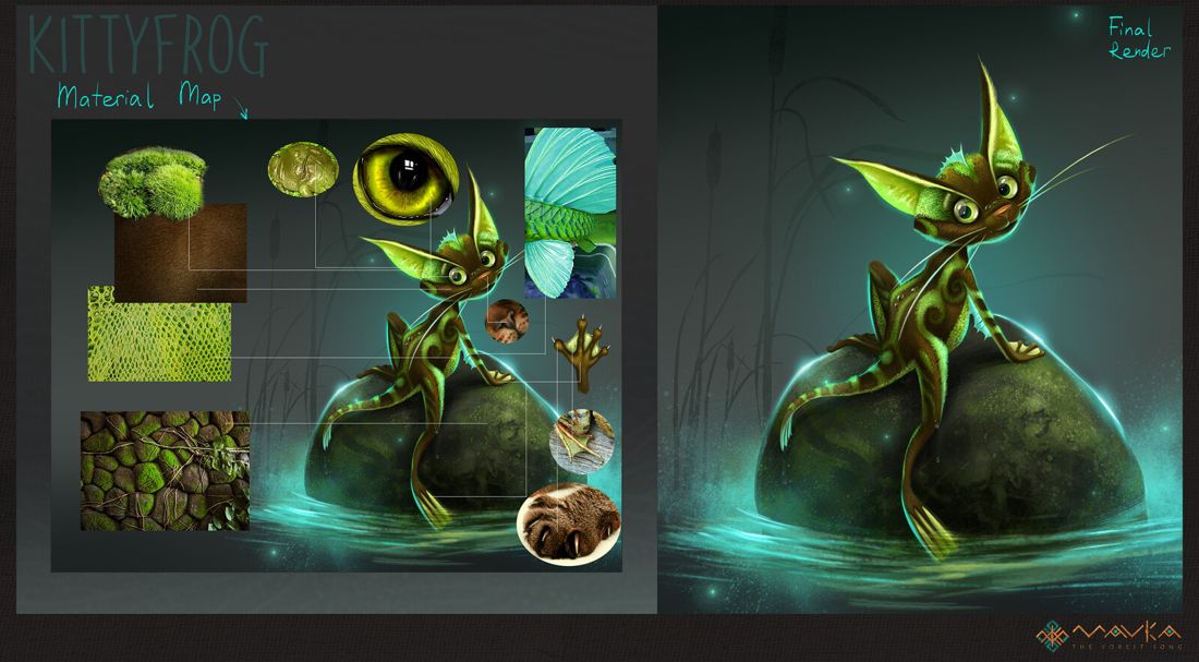 Kittyfrog concept art and material map